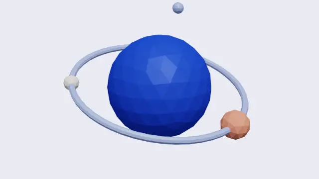 The ringed planet in blue
